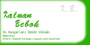 kalman bebok business card