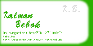 kalman bebok business card